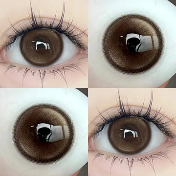 2pcs Colored Contacts for Eyes Brown Colorful Eyes Lenses Natural Round Lens With Diopter Beautiful Pupil Fast Shipping